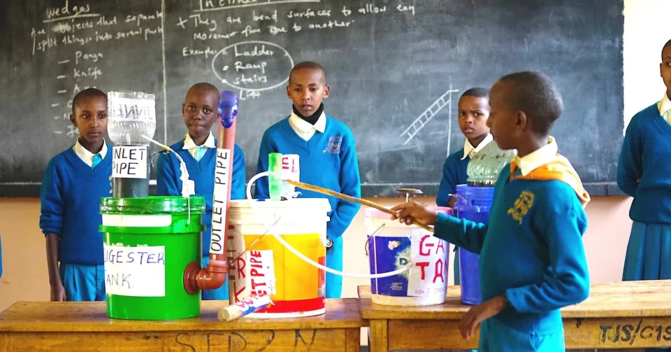 Learners taking part in a science presentation